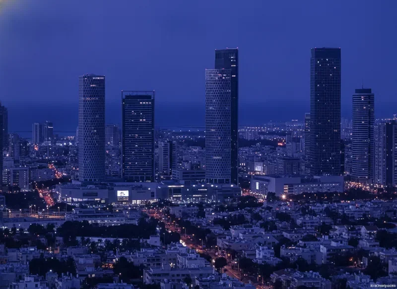 חדר חדשות מודרני עם תאורה כחולה — 18 חי